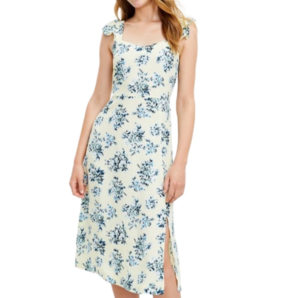 Loft Women’s Plus Floral Ruffle Strap Midi Dress 14 - Picture 1 of 9
